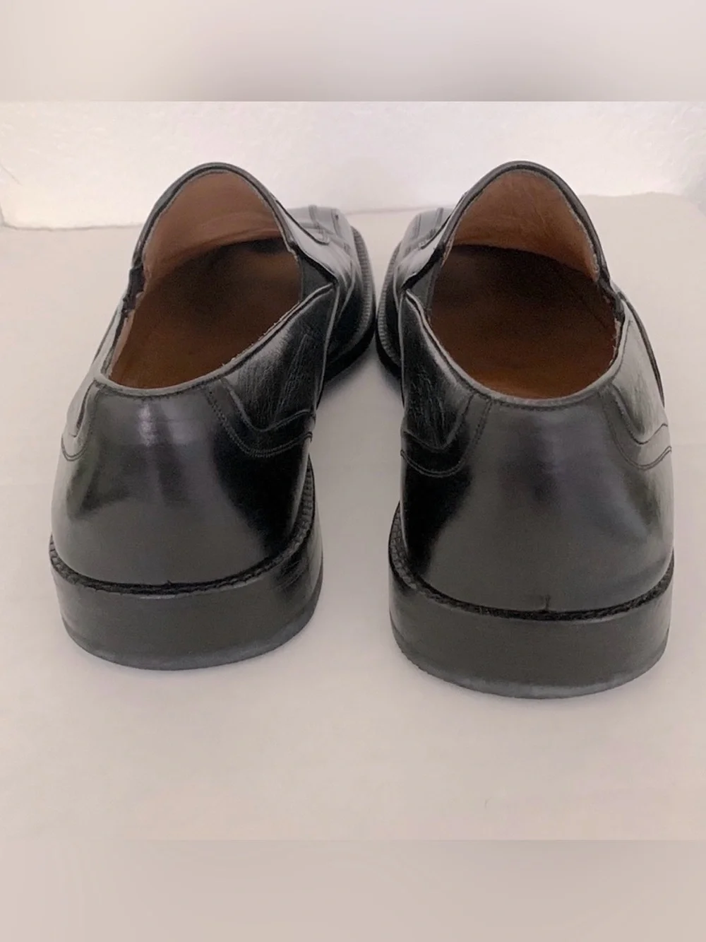 MEZLAN MENS LEATHER LOAFERS SLIP ON SQUARE TOE BLACK LUXURY DESIGNER SIZE 10